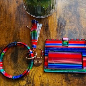 Multicolor Wristlet Keychain